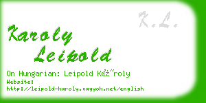 karoly leipold business card